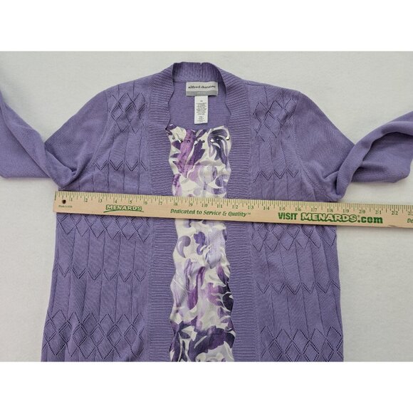 Alfred Dunner Women's Sweater Size PS Purple 2-For Cardigan Twinset NEW - Picture 5 of 11